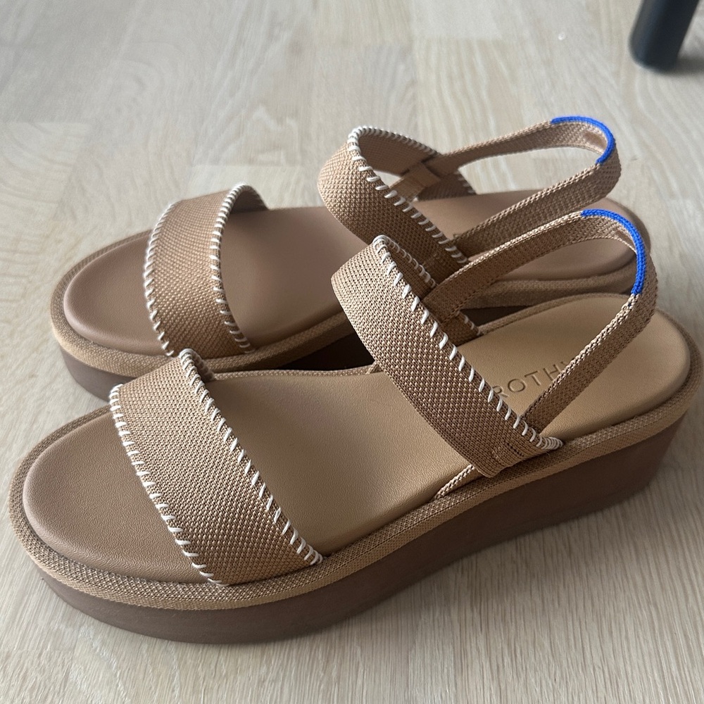 Rothy's Tan Platform Sandals